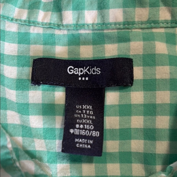 GAP Green Checkered Long Sleeve Tee - Picture 2 of 4